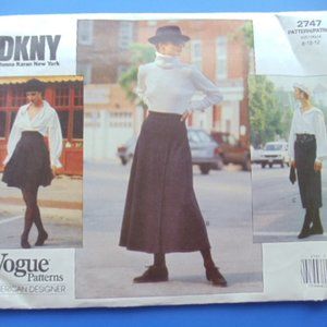 DKNY VOGUE 2747 Pattern American Designer Skirts by Donna Karan UNCUT  Sew Easy